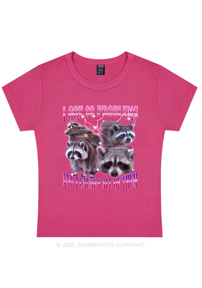 Raccoon Got Problems Y2K Baby Tee Cherrykitten