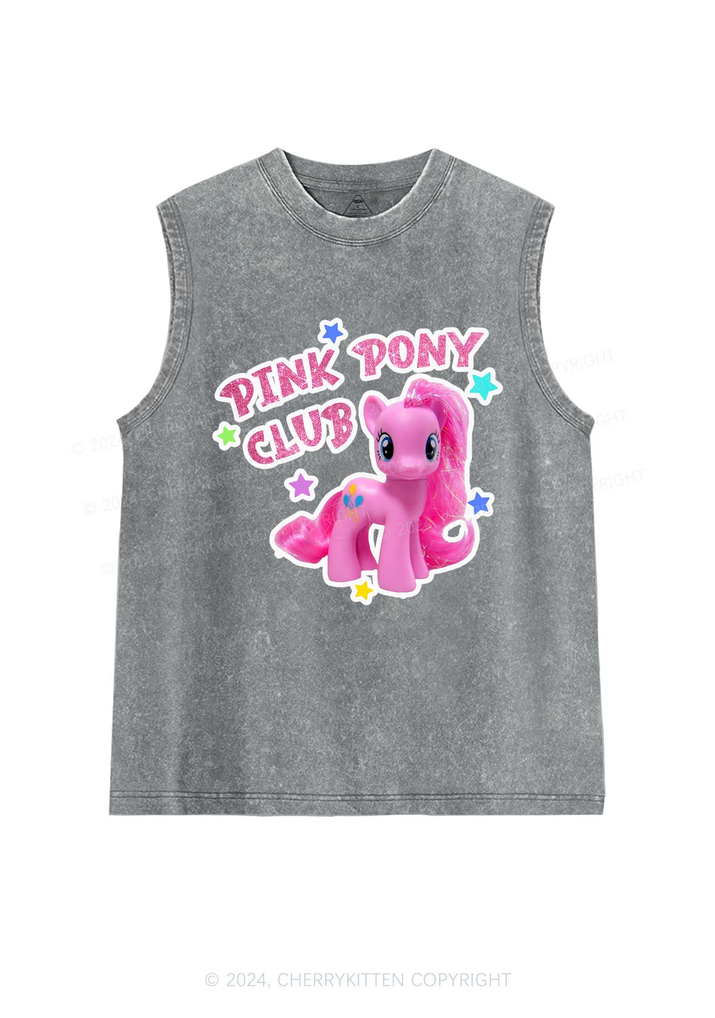 Pink Pony Y2K Washed Tank Cherrykitten