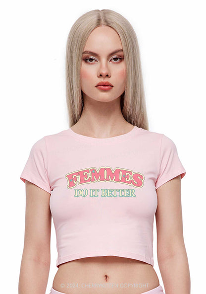 Femmes Do It Better Y2K Baby Tee Cherrykitten