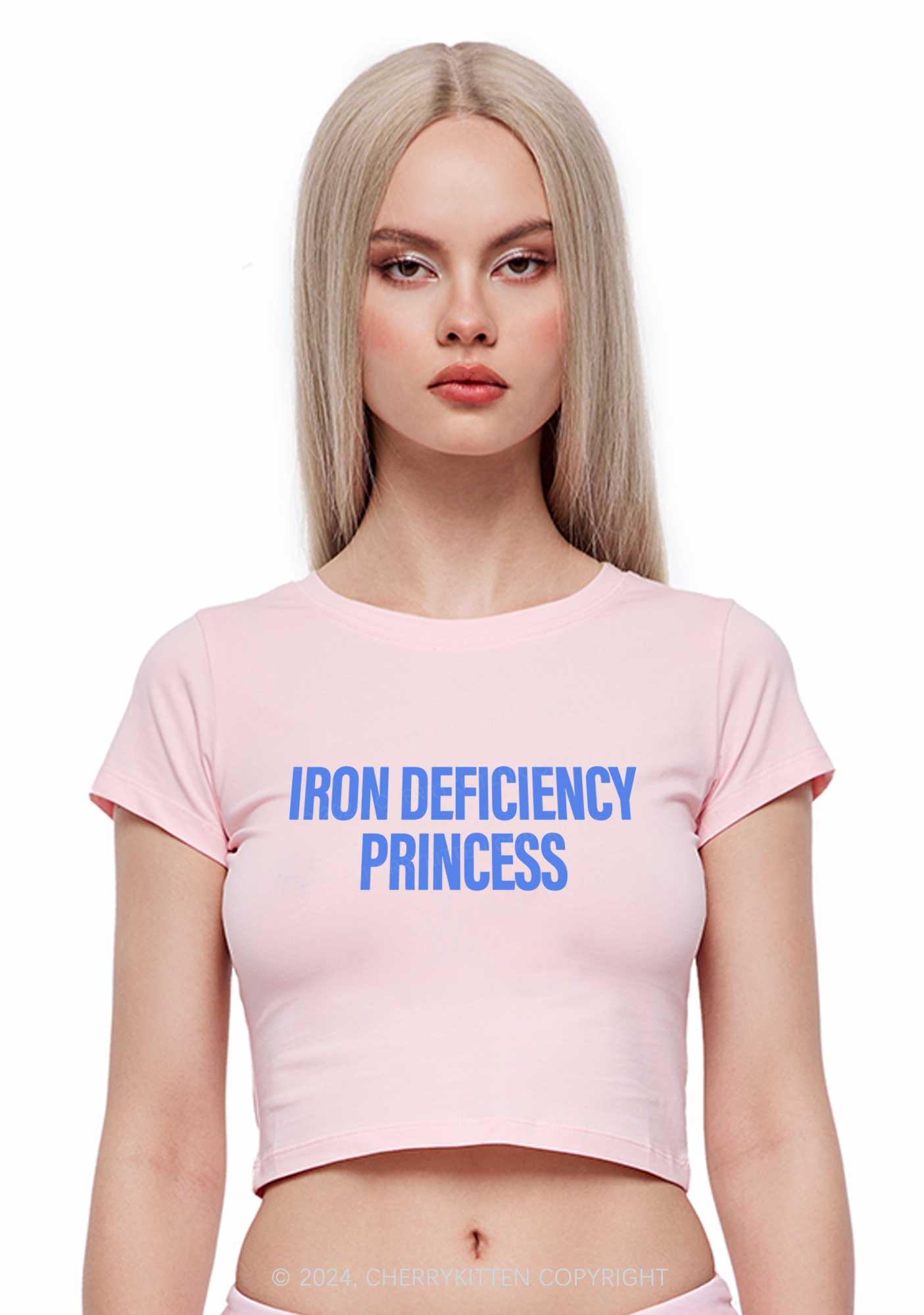 Iron Deficiency Princess Y2K Baby Tee Cherrykitten