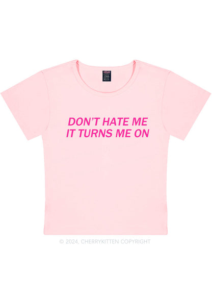 It Turns Me On Y2K Baby Tee Cherrykitten