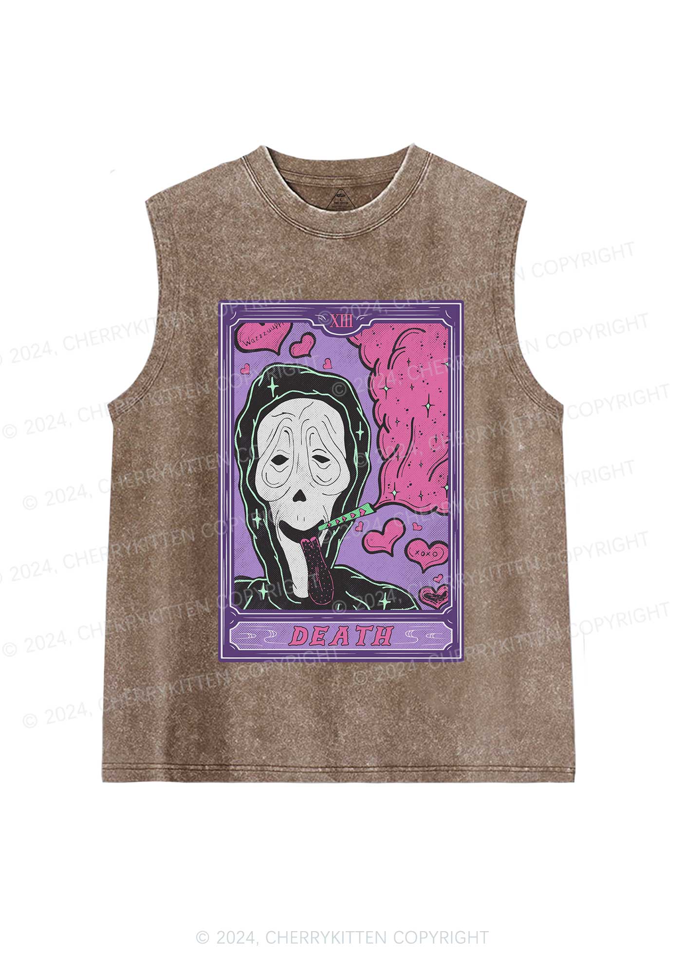 Halloween Death Smoking Y2K Washed Tank Cherrykitten