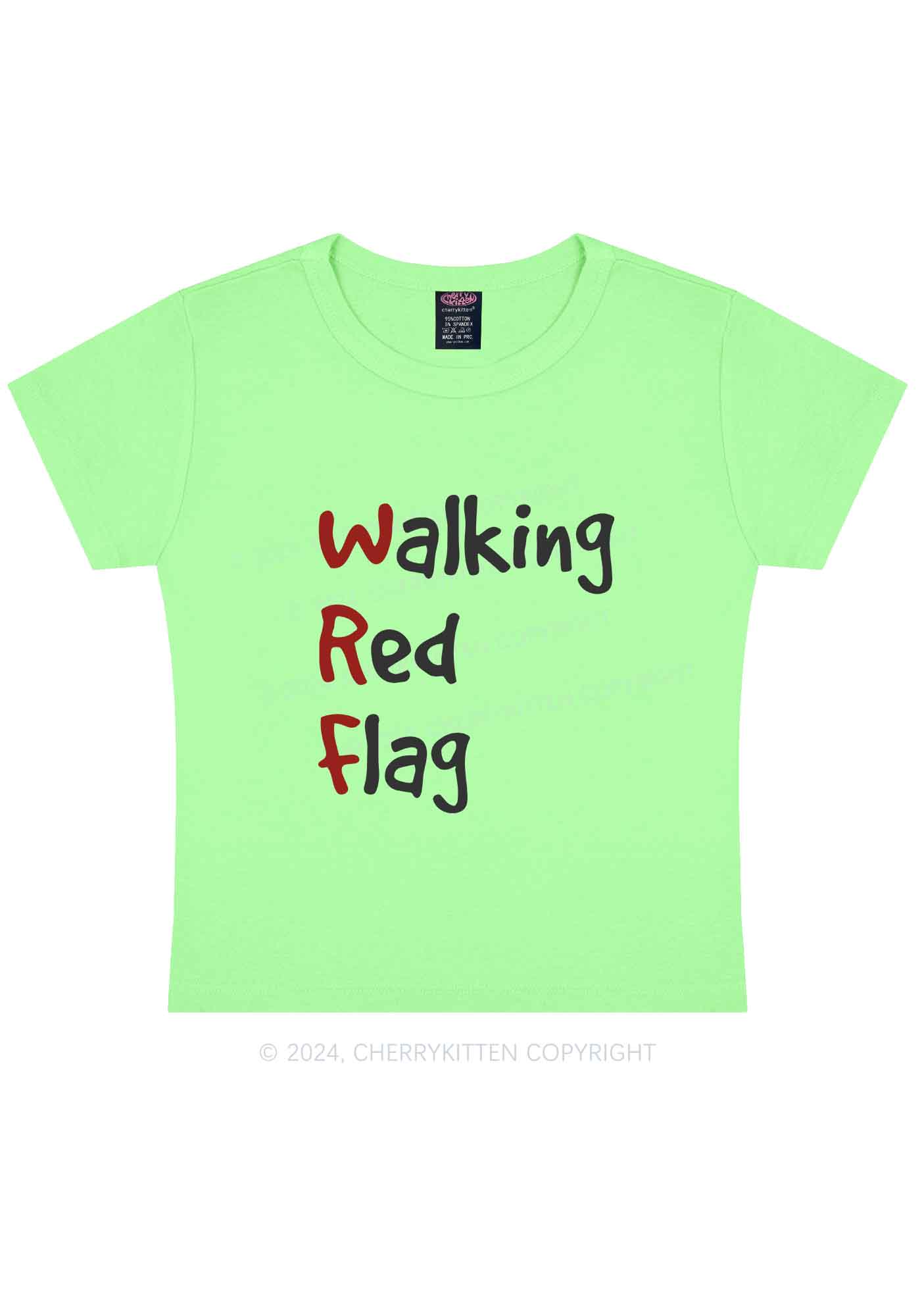 Walking Red Flag Y2K Baby Tee Cherrykitten