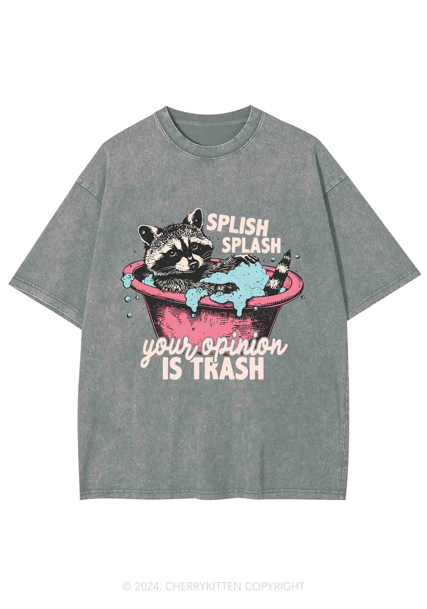 Raccoons Trash Opinion Y2K Washed Tee Cherrykitten