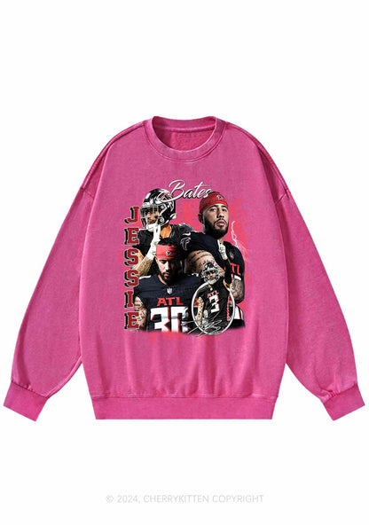 Red Jessie Y2K Super Bowl Washed Sweatshirts Cherrykitten