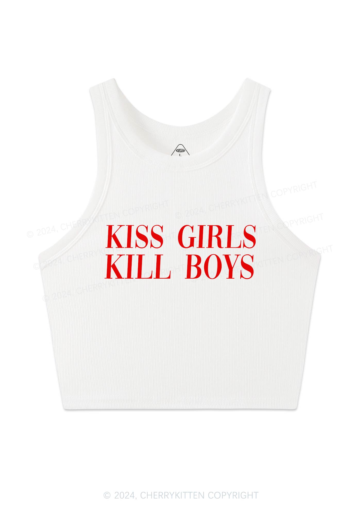 Kiss Girls Y2K Crop Tank Top Cherrykitten