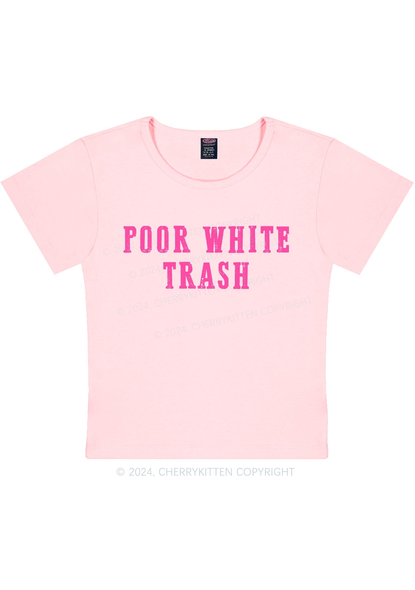 Poor White Trash Y2K Baby Tee Cherrykitten