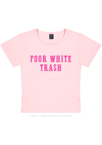 Poor White Trash Y2K Baby Tee Cherrykitten