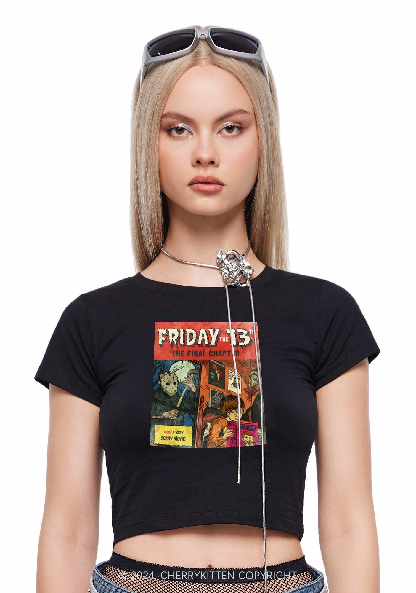 Halloween Friday Final Chapter Y2K Baby Tee Cherrykitten