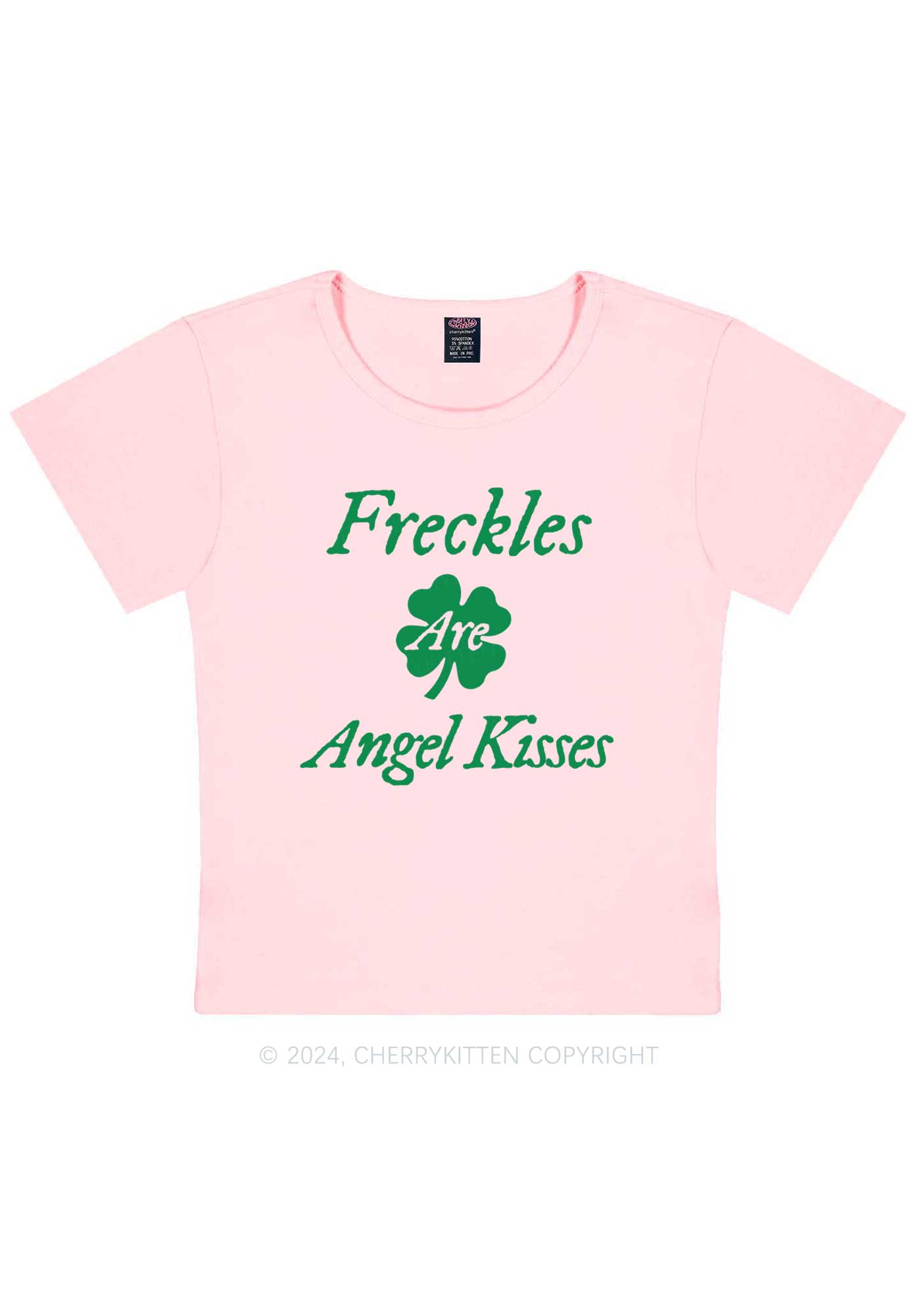 Freckles Are Angel Kisses St Patricks Y2K Baby Tee Cherrykitten