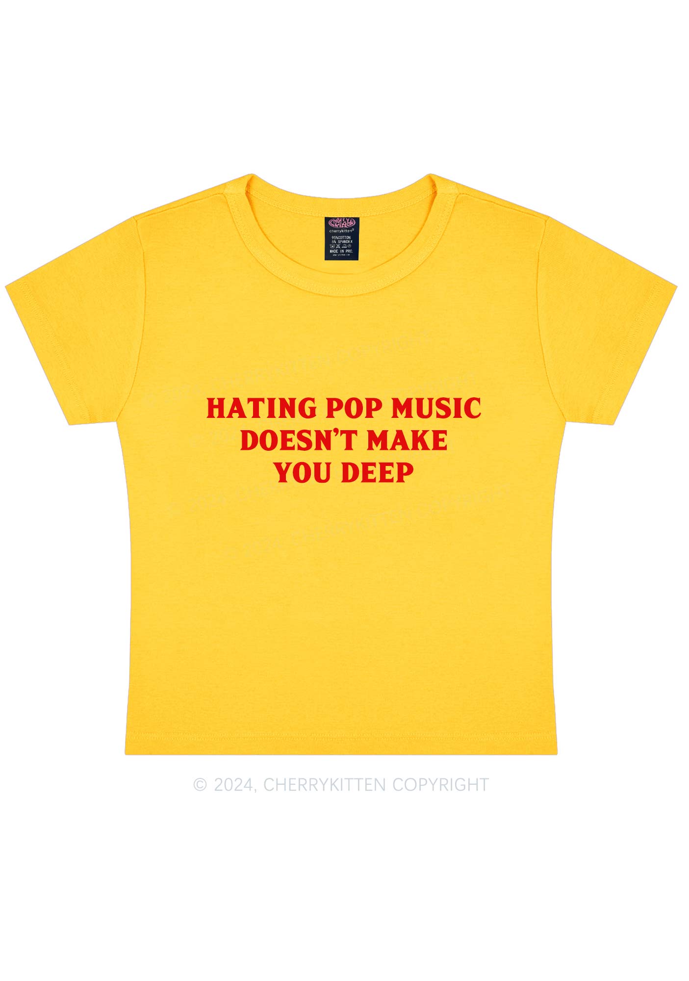 Hating Pop Music Y2K Baby Tee Cherrykitten