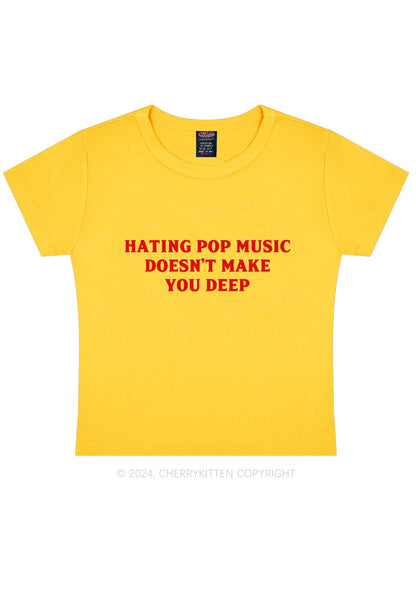 Hating Pop Music Y2K Baby Tee Cherrykitten