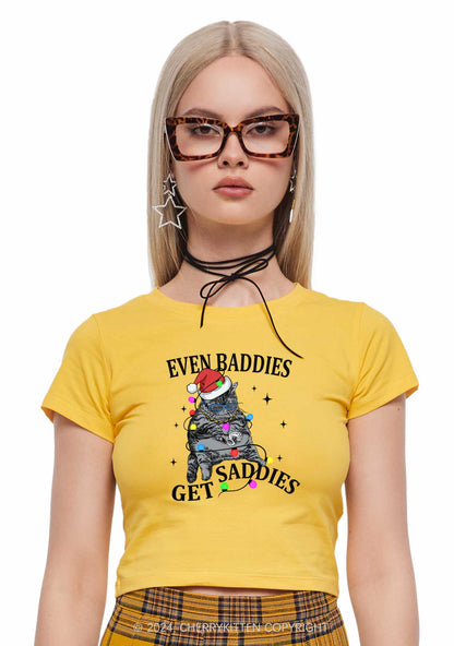 Christmas Baddie Cat Y2K Baby Tee Cherrykitten