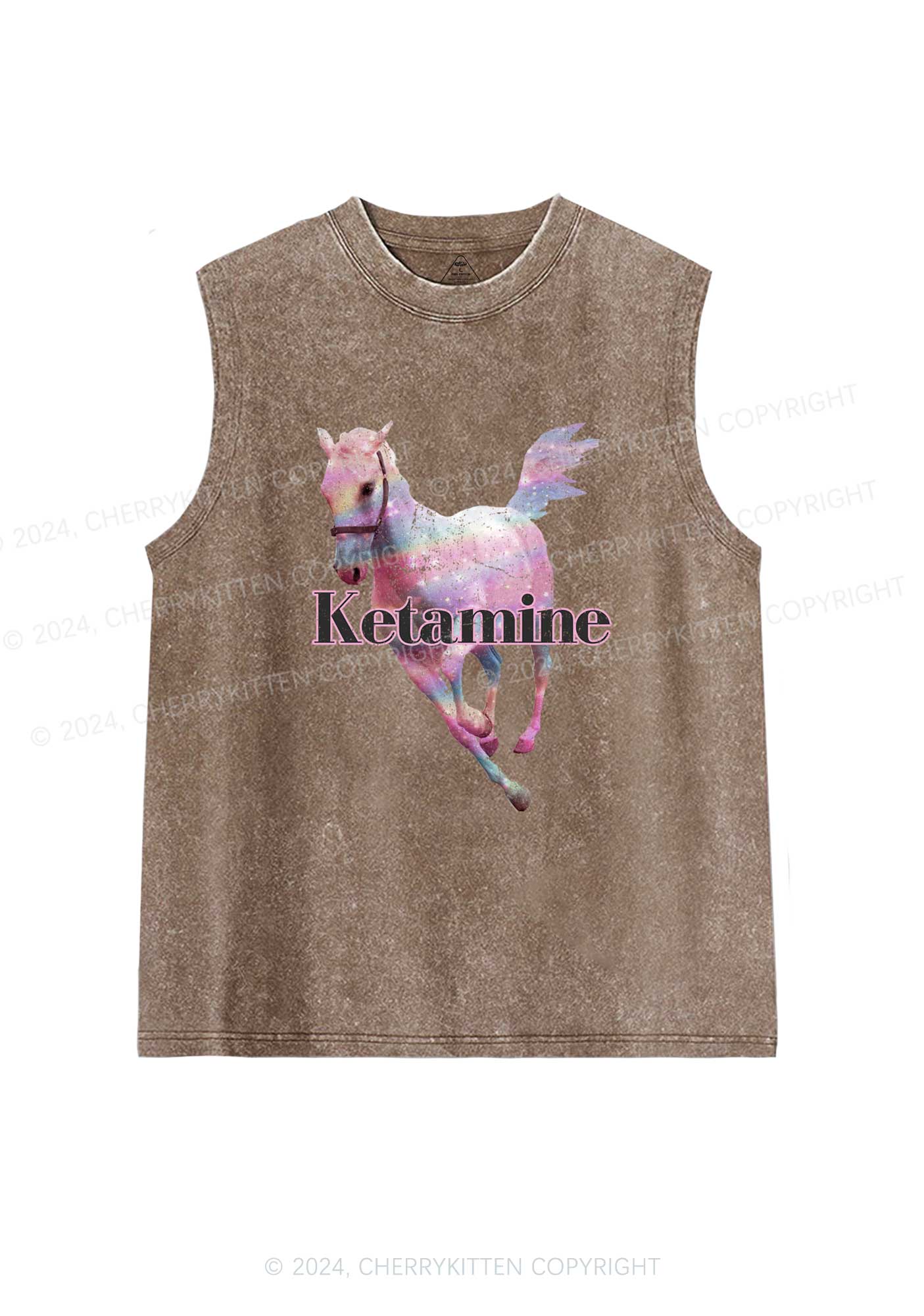 Pink Horse Y2K Washed Tank Cherrykitten