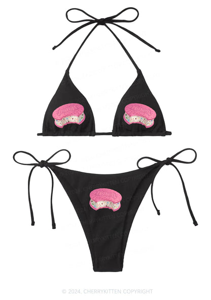 Sandwich Cookies Y2K Halter Triangle Bikini Set Cherrykitten