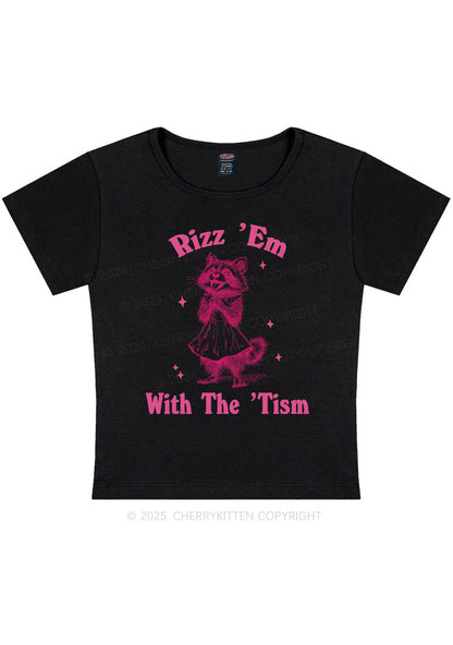 Rizz Em With The Tism Y2K Baby Tee Cherrykitten