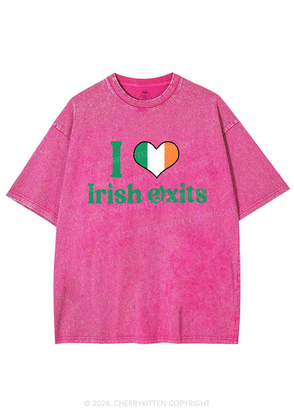 I Love Irish Exits St Patricks Y2K Washed Tee Cherrykitten