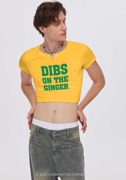 Dibs On The Ginger St Patricks Y2K Baby Tee Cherrykitten