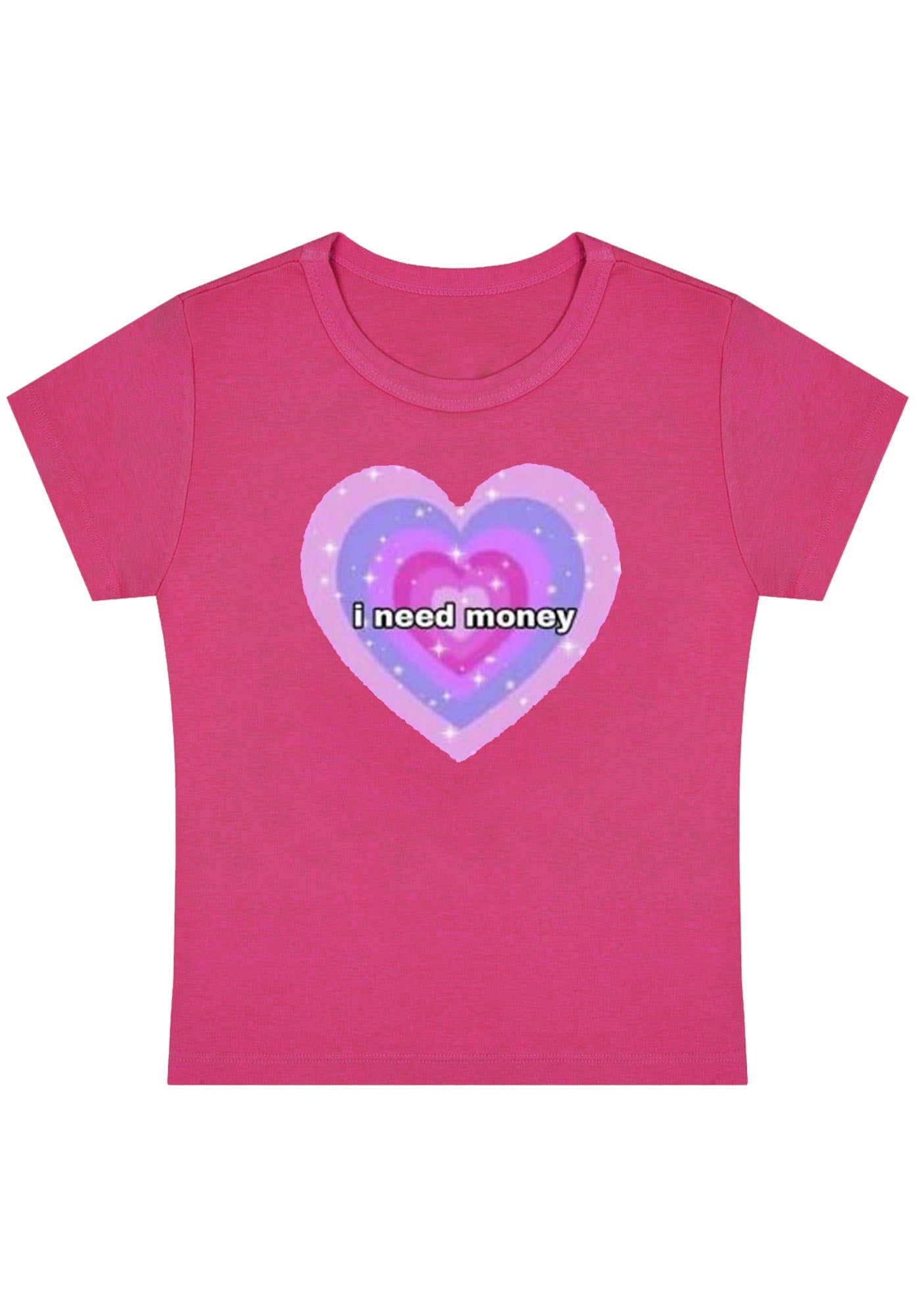 Curvy I Need Money Hearts Baby Tee