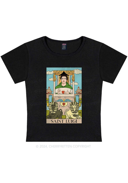 Saint Luigi Y2K Baby Tee Cherrykitten