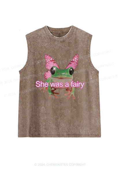 Fairy Frog Y2K Washed Tank Cherrykitten