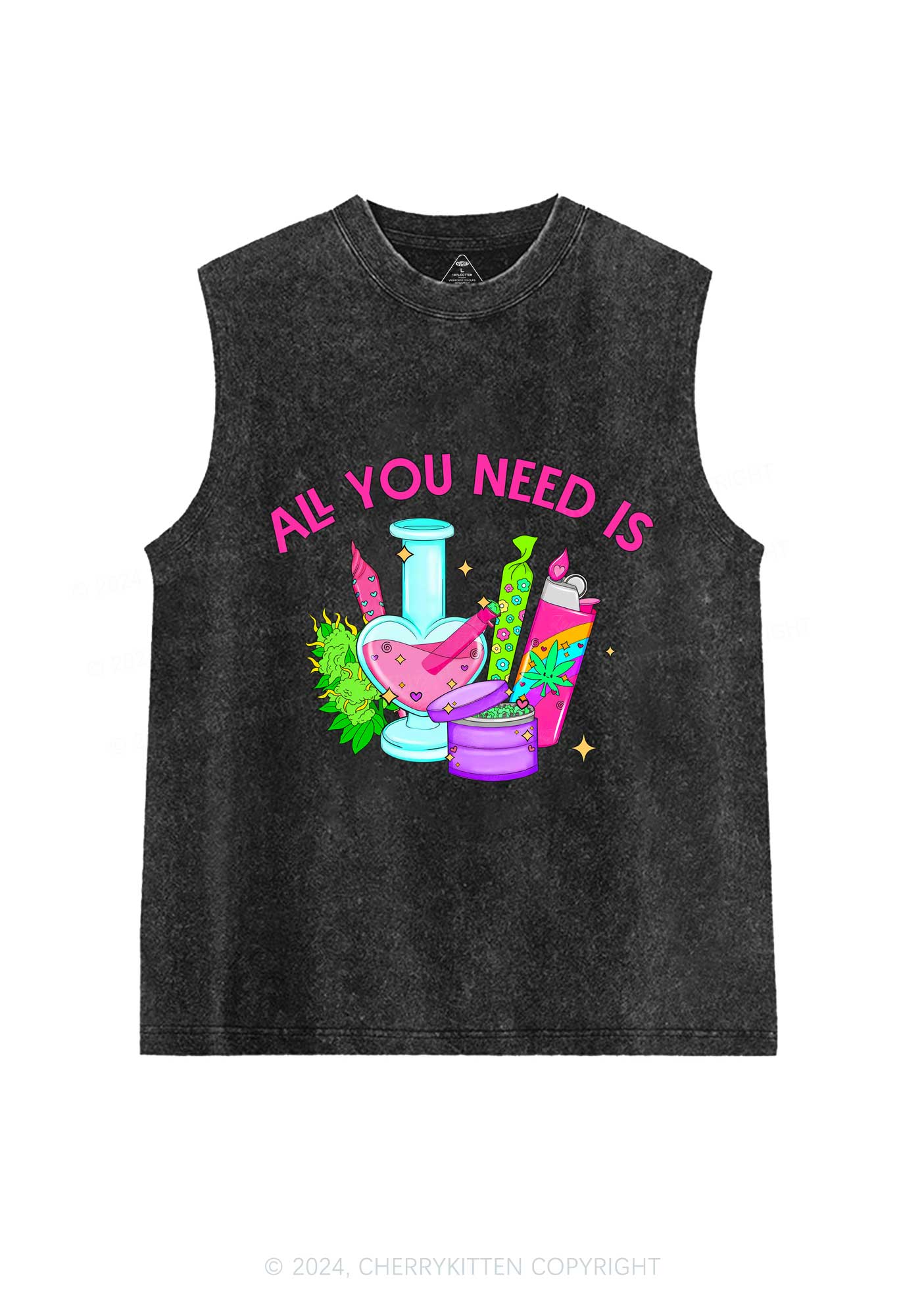 All You Need Is Y2K Washed Tank Cherrykitten