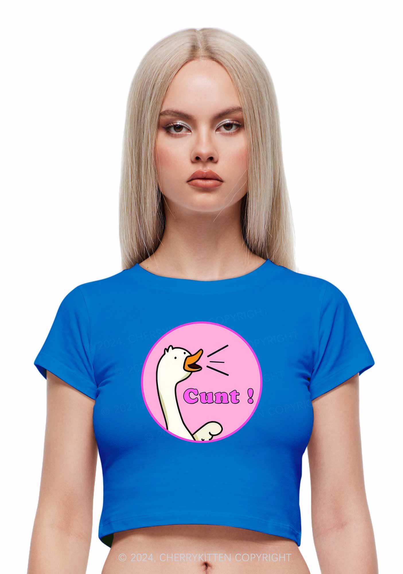 Duck Cxxt Y2K Baby Tee Cherrykitten