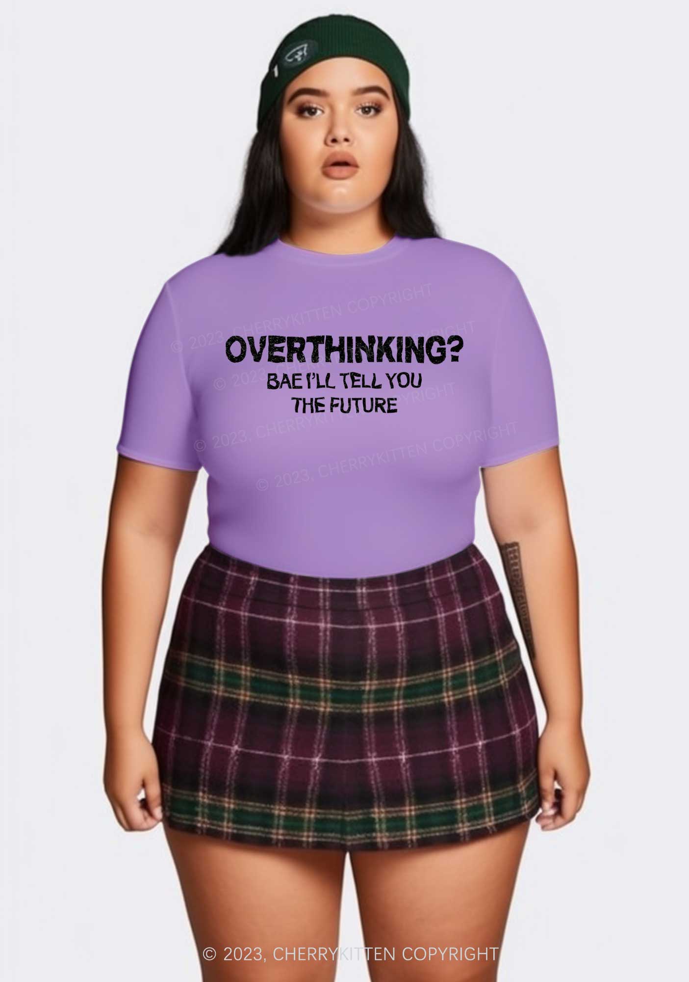 Curvy Overthinking Future Y2K Baby Tee Cherrykitten