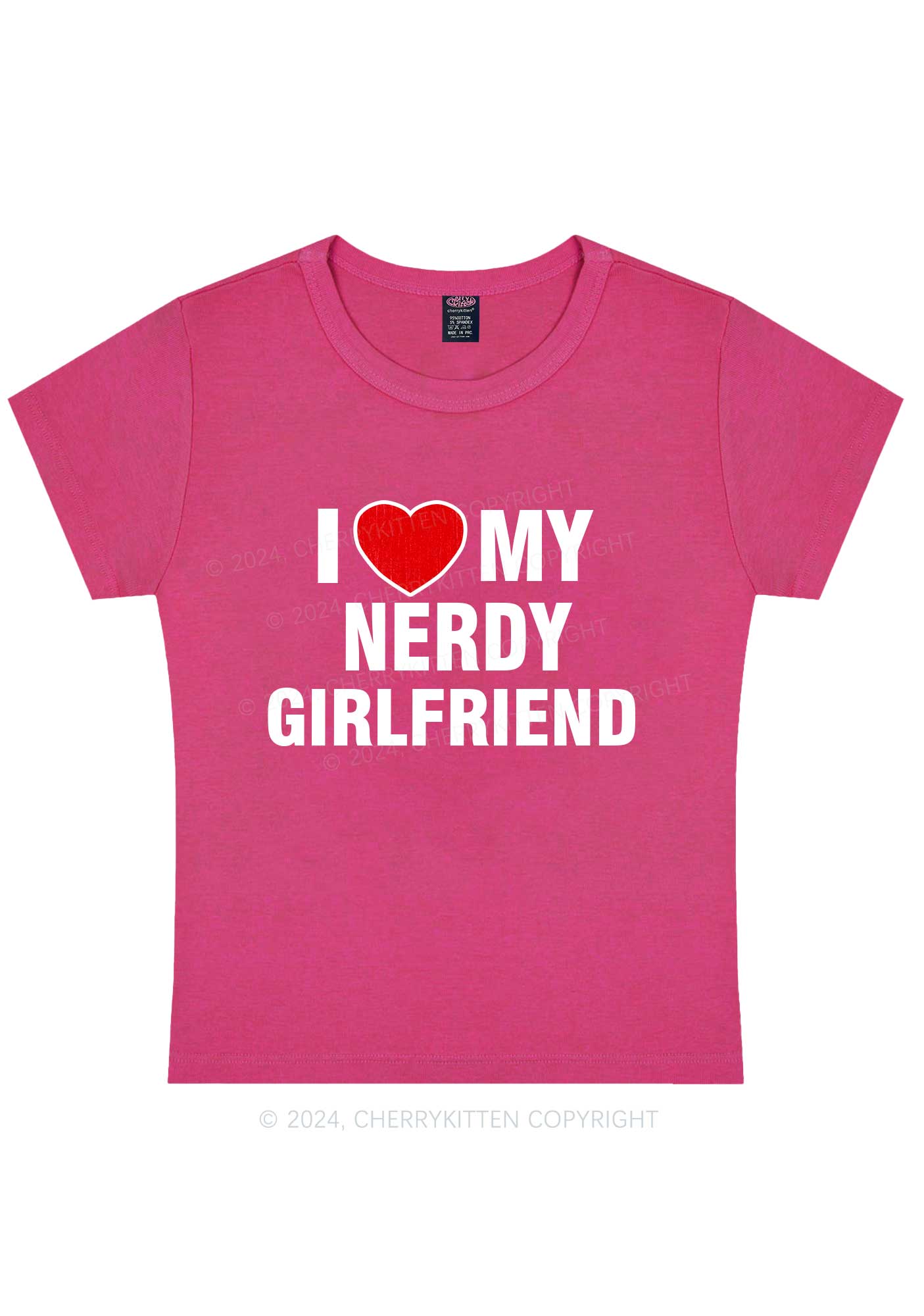 Love My Nerdy Girlfriend Y2K Valentine's Day Baby Tee Cherrykitten