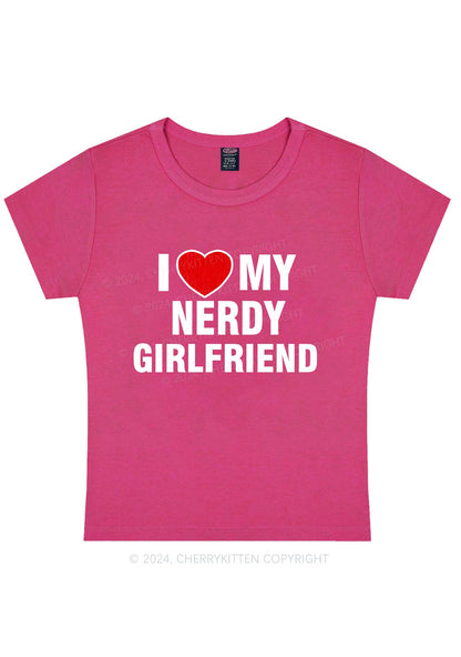 Love My Nerdy Girlfriend Y2K Valentine's Day Baby Tee Cherrykitten