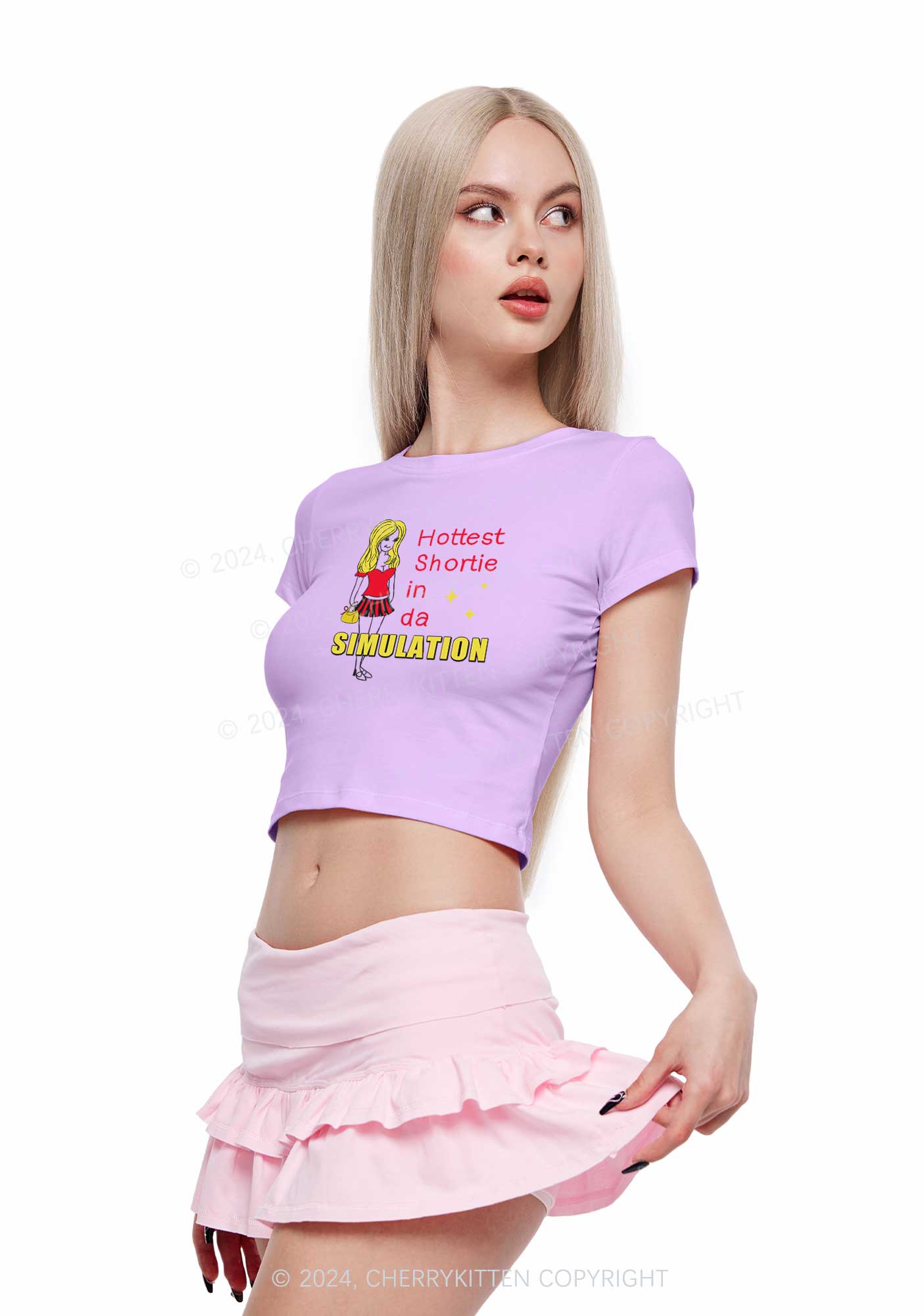 Hottest Shortie In Simulation Y2K Baby Tee Cherrykitten