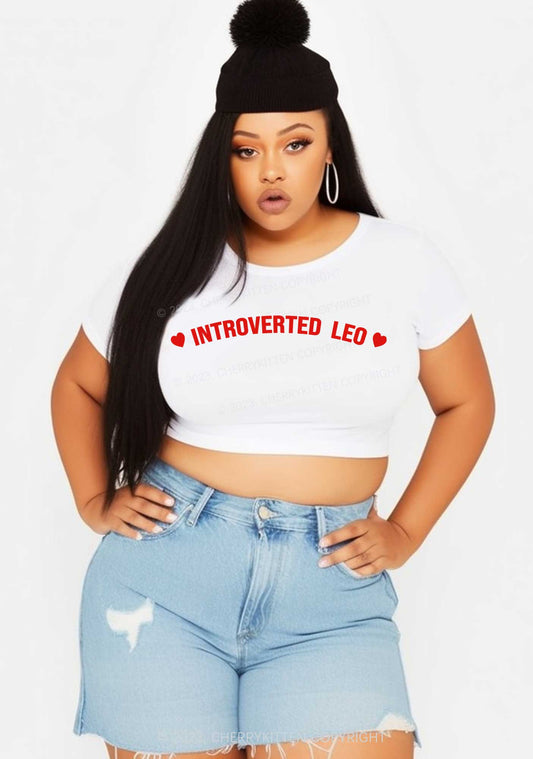 Curvy Introverted Leo Y2K Baby Tee Cherrykitten