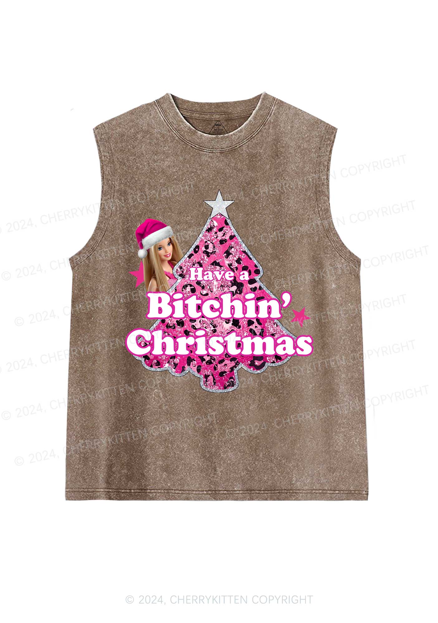 Christmas Bxxchin Y2K Washed Tank Cherrykitten