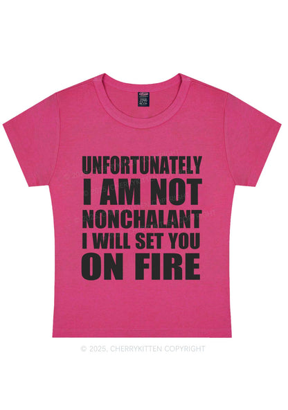 I Am Not On Fire Y2K Baby Tee Cherrykitten