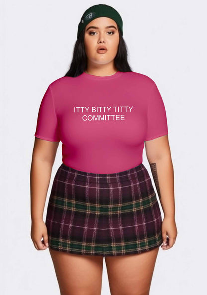 Curvy Itty Bitty Txtty Committee Y2K Baby Tee Cherrykitten