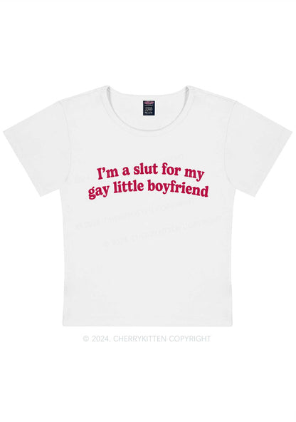 Slxt For My Gay BF Y2K Valentine's Day Baby Tee Cherrykitten