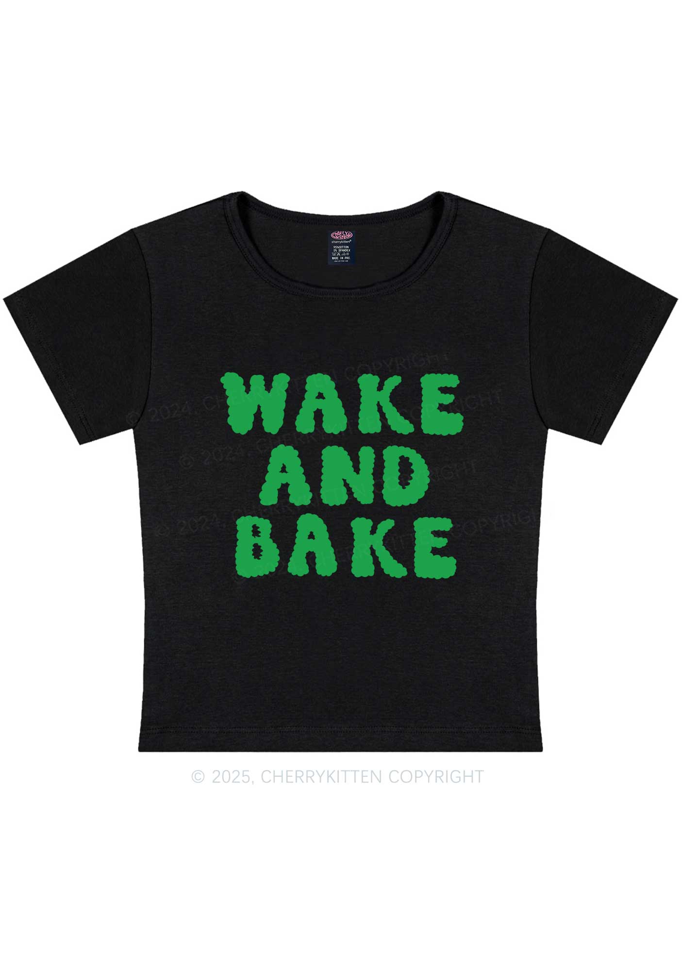 Wake And Bake Y2K Baby Tee Cherrykitten