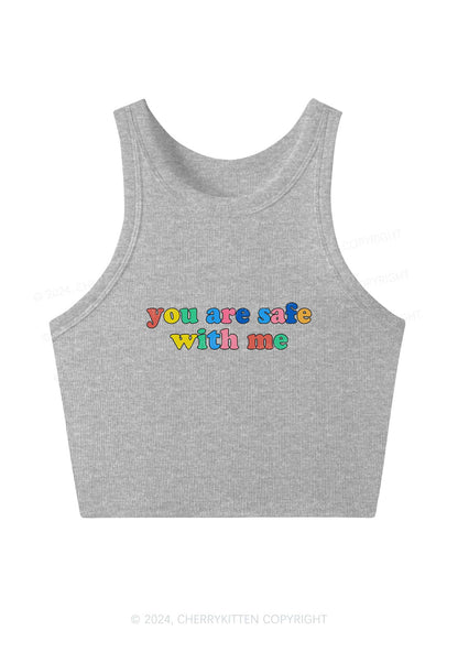 You Are Safe With Me Y2K Crop Tank Top Cherrykitten