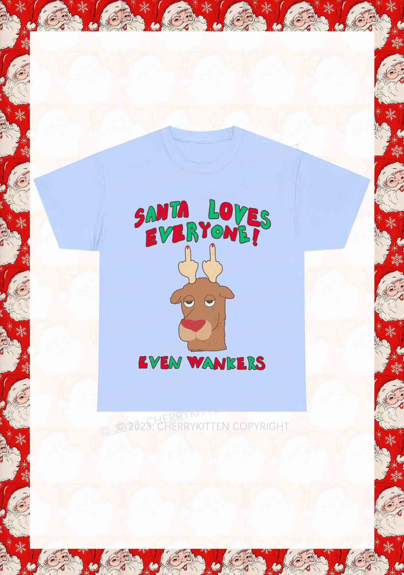 Santa Loves Everyone Christmas Y2K Chunky Shirt Cherrykitten