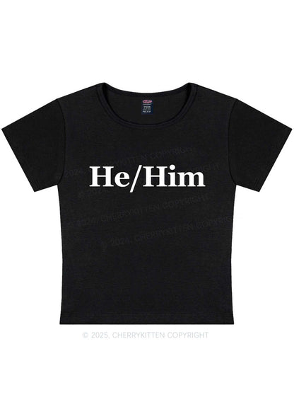 He Or Him Y2K Baby Tee Cherrykitten