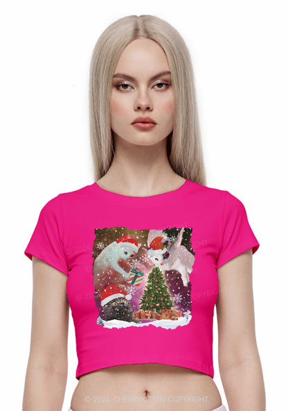 Christmas Cats Gift Y2K Baby Tee Cherrykitten