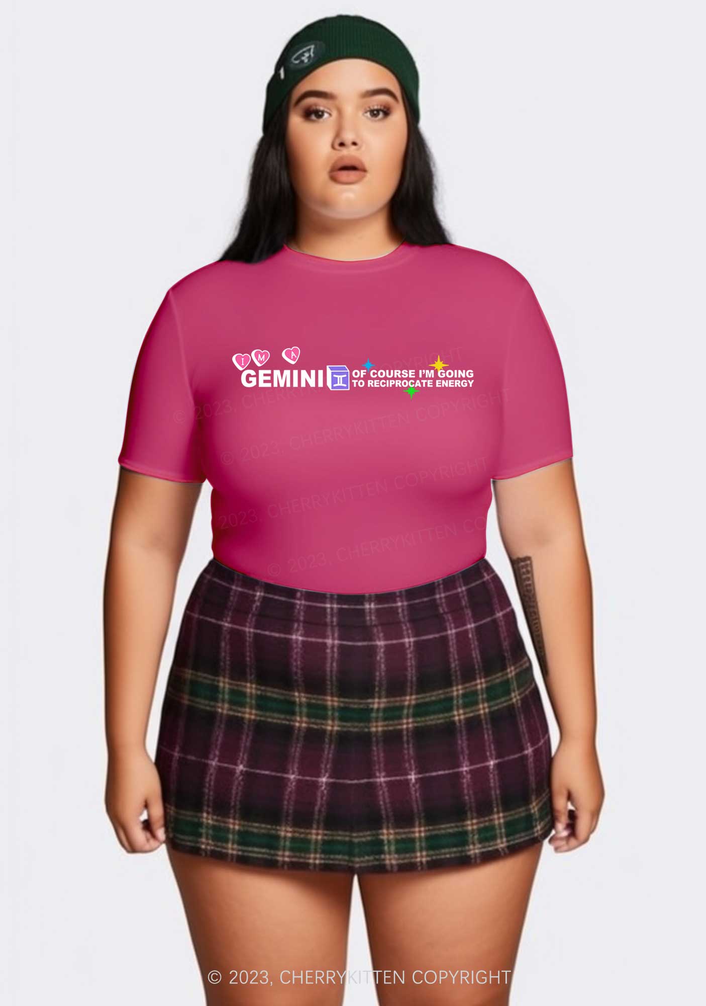 Curvy I'm A Gemini Y2K Baby Tee Cherrykitten