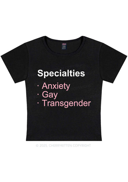 Anxiety Gay Transgender Y2K Baby Tee Cherrykitten