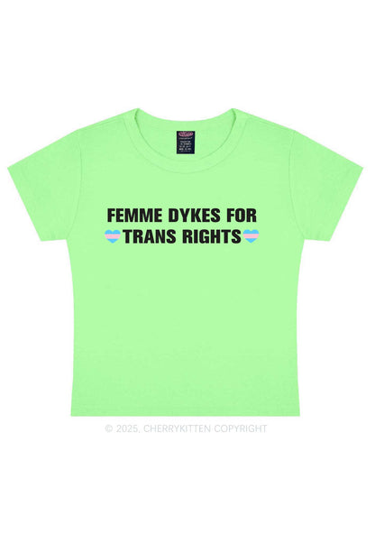 Femme Dykes For Trans Rights Y2K Baby Tee Cherrykitten