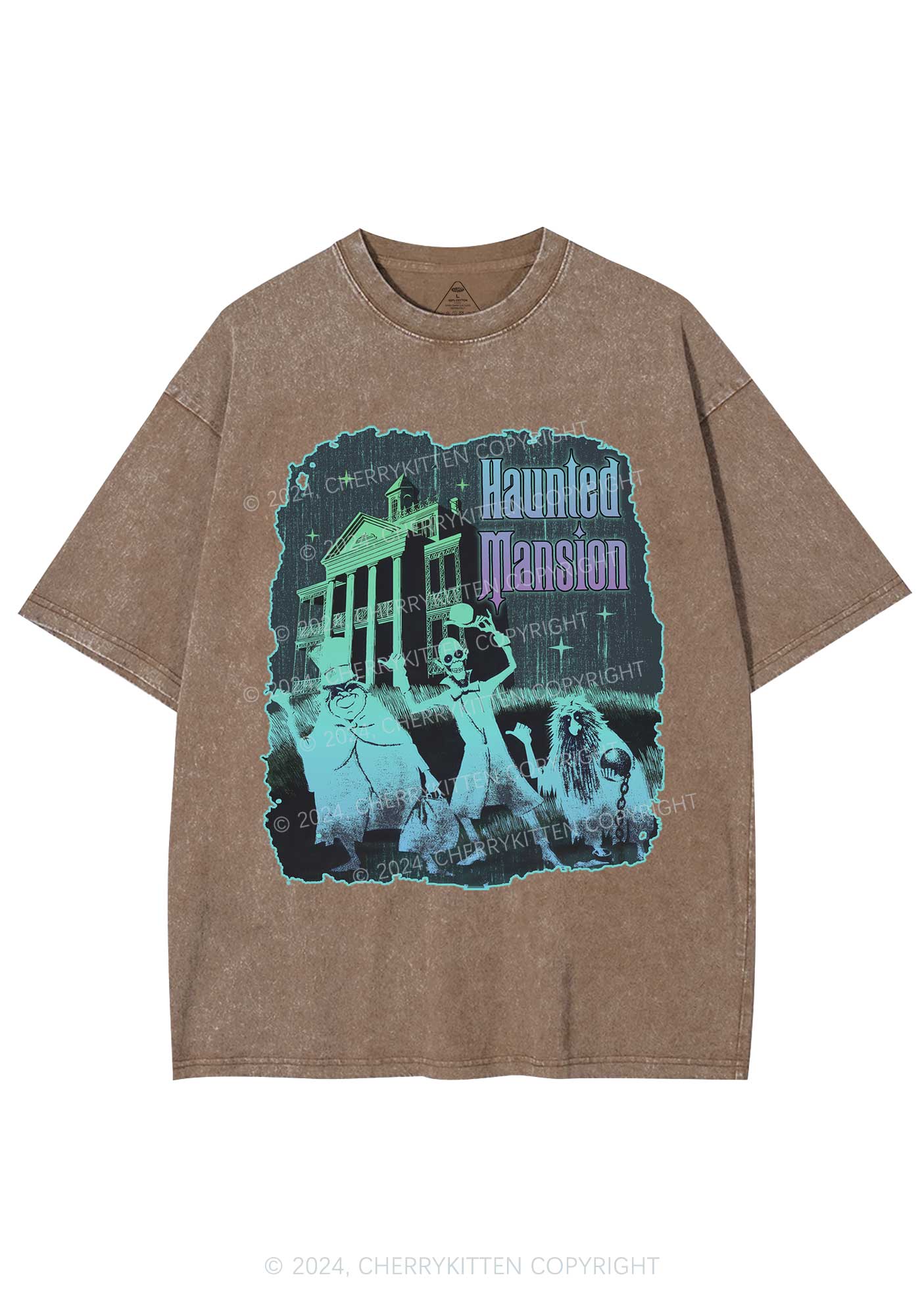 Halloween Haunted Mansion Y2K Washed Tee Cherrykitten