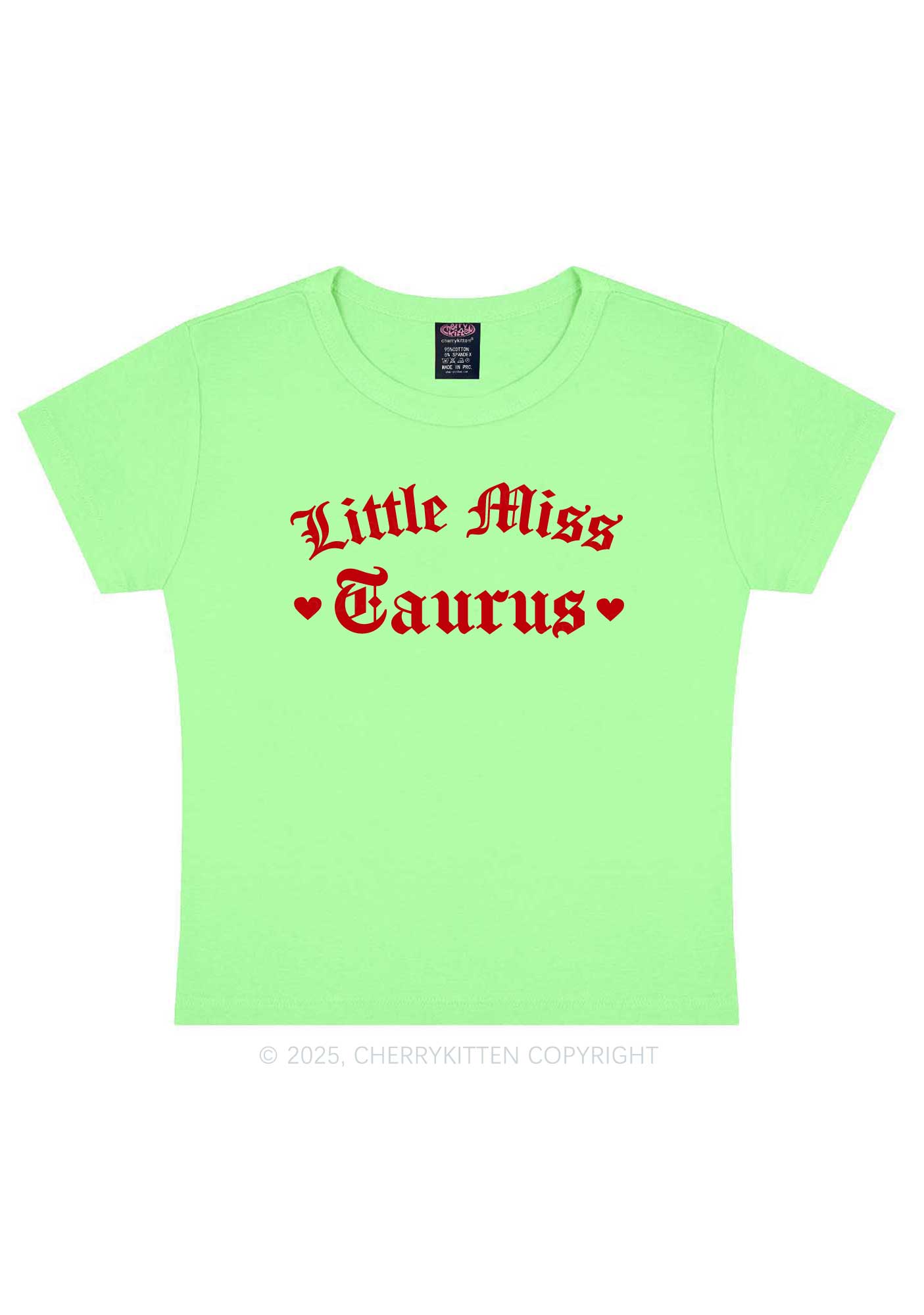 Custom Zodiac Little Miss Y2K Baby Tee Cherrykitten