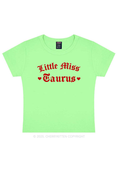 Custom Zodiac Little Miss Y2K Baby Tee Cherrykitten