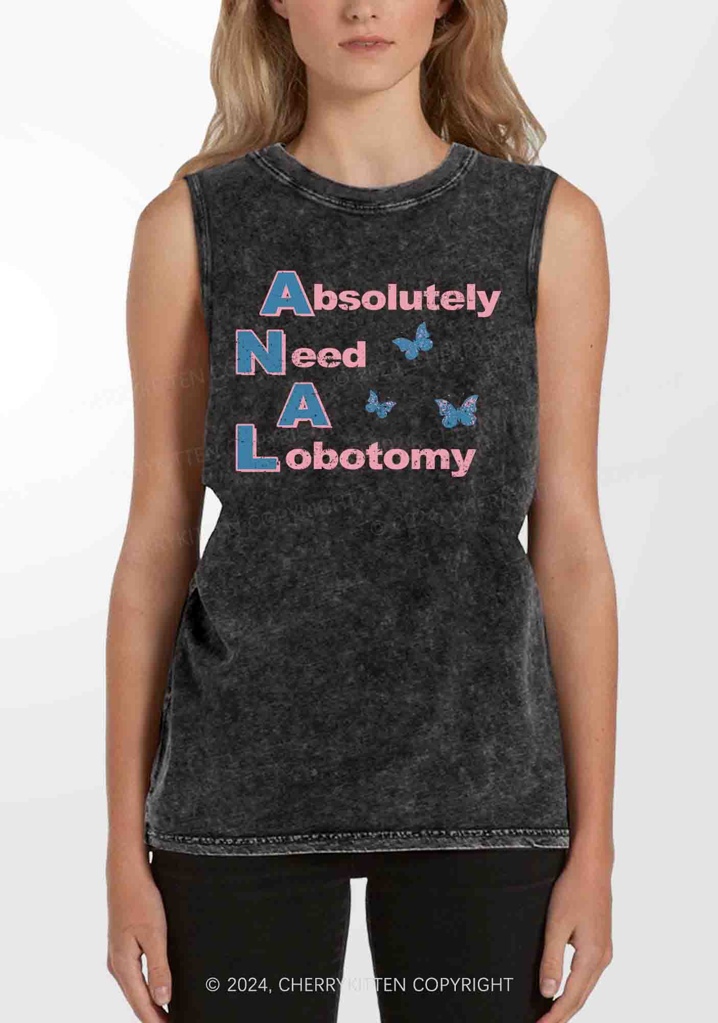 Absolutely Need A Lobotomy Y2K Washed Tank Cherrykitten