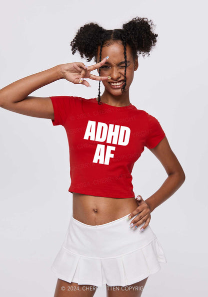 ADHD AF Y2K Baby Tee Cherrykitten