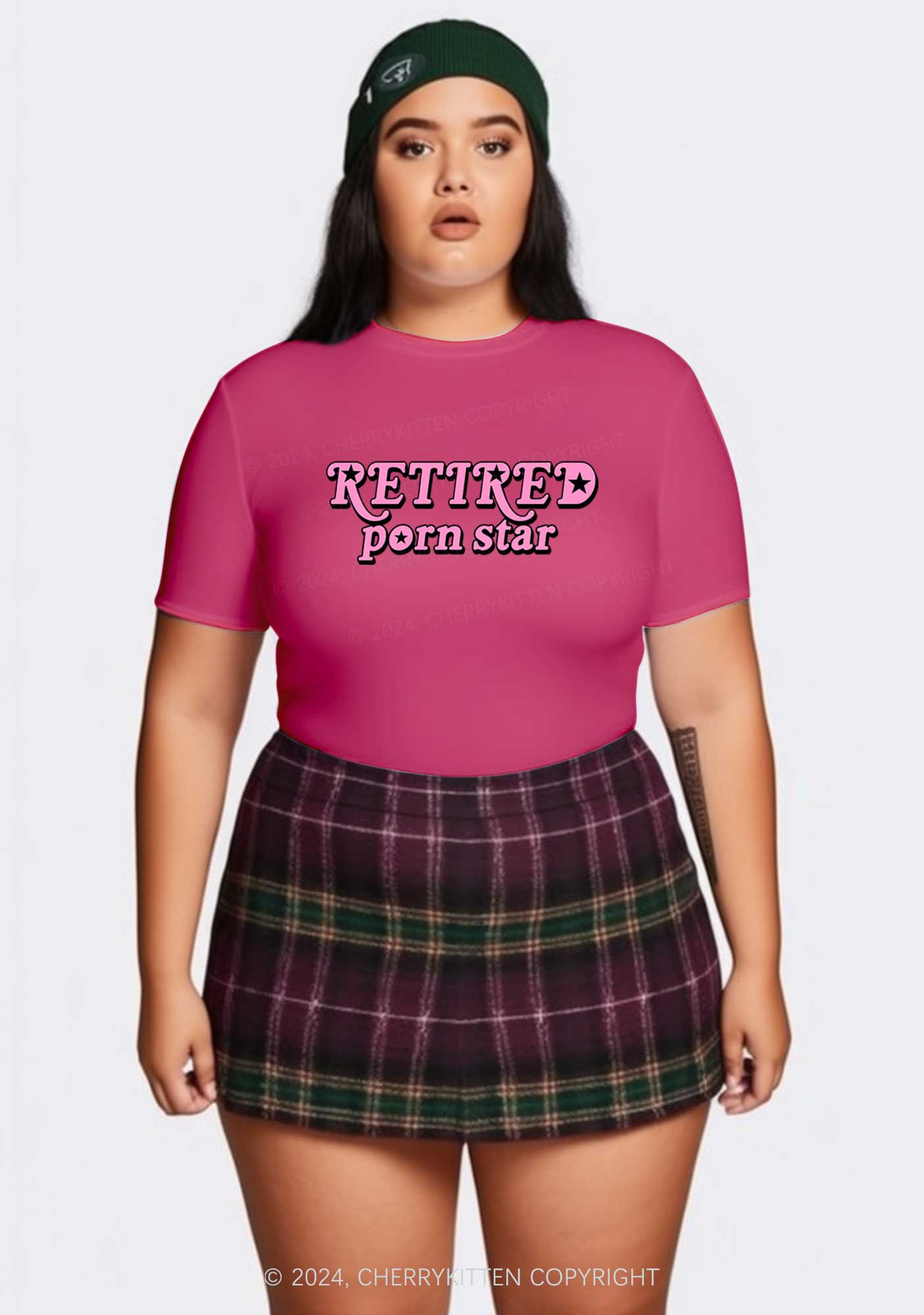 Curvy Retired Star Y2K Baby Tee Cherrykitten